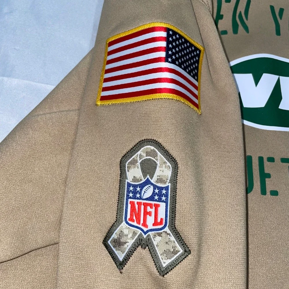 Nike New York Jets Salute to Service Hoodie Mens XL Tan Camo NFL On-Field XL